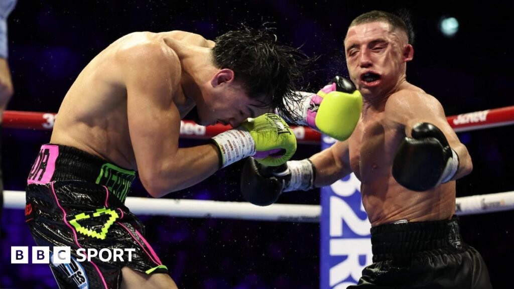 బాక్సింగ్: లివర్‌పూల్‌లో ప్రపంచ టైటిల్ పోరులో ఓడిపోయిన నిక్ బాల్ బ్రాండన్ ఫిగ్యురోవా చేత పడగొట్టబడ్డాడు