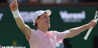 ఇండియన్ వెల్స్: రోజర్ ఫెదరర్ మరియు నోవాక్ జకోవిచ్ ఫీట్తో సరిసమానంగా డేనియల్ మెద్వెదేవ్ను ఓడించిన జనిక్ సిన్నర్