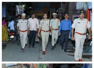 శోభాయాత్ర మార్గాల్లో ఎస్పీ పాదయాత్ర